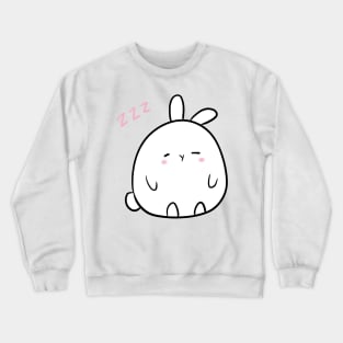 Sleepy white bunny drawing Crewneck Sweatshirt